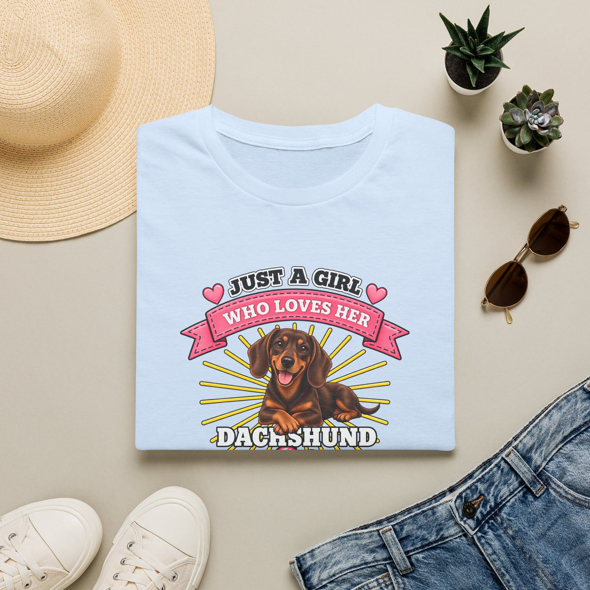 Just a Girl Who Loves Her Dachshund –  Supersoft Unisex T-Shirt