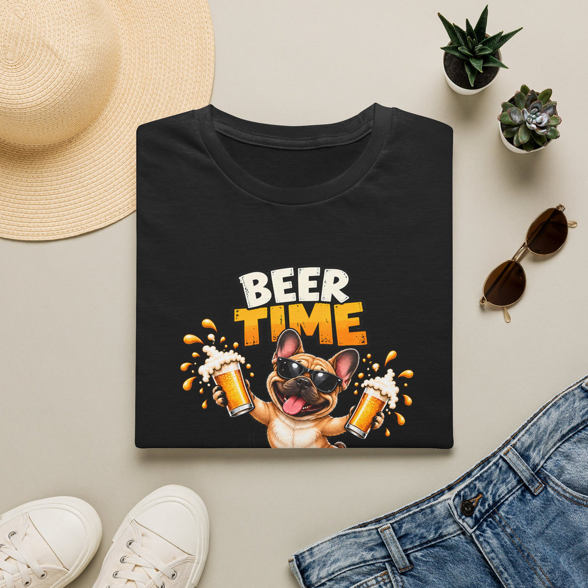 Beer Time, Madafakas! – French Bulldog - Supersoft Unisex T-shirt