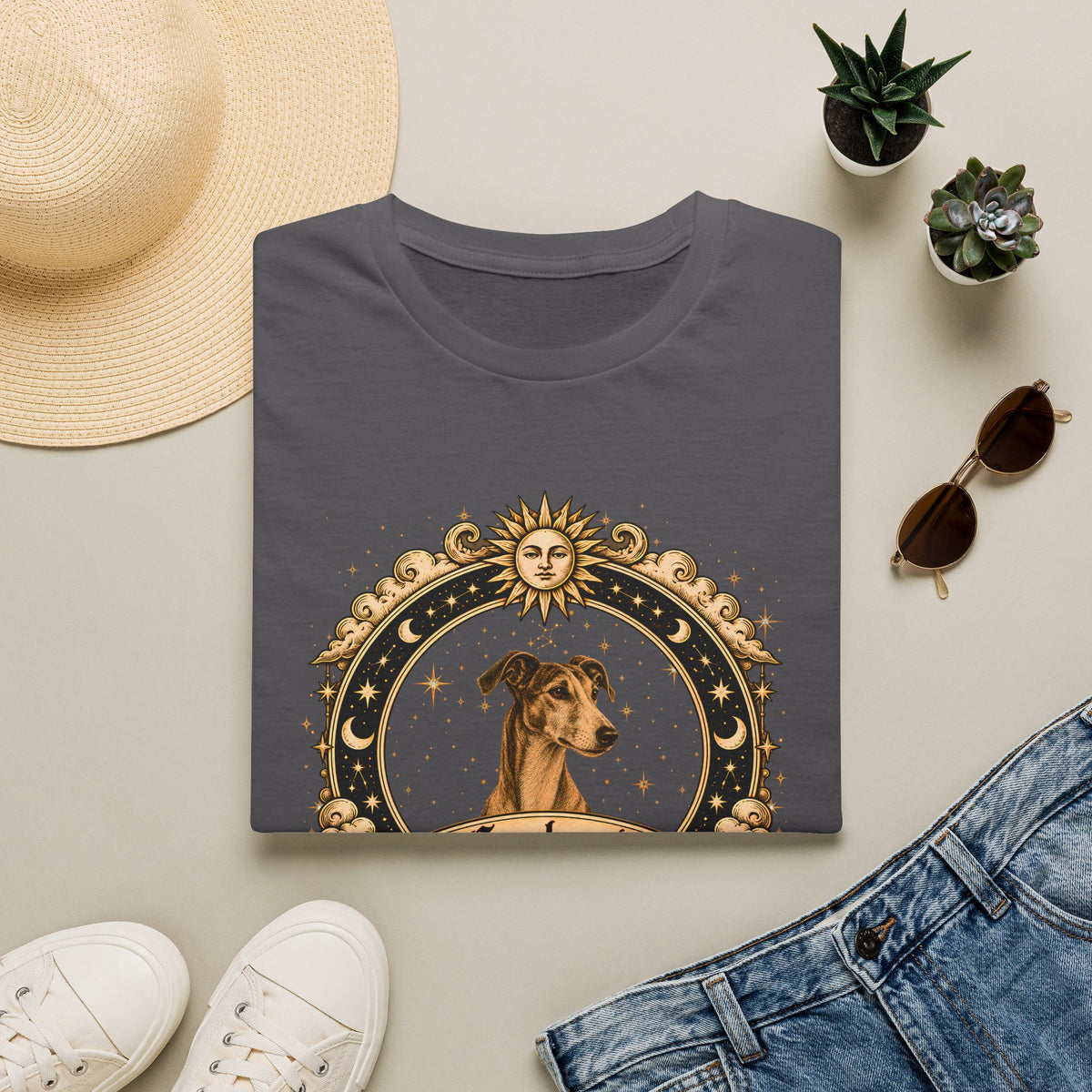 Zodiac Virgo Greyhound - Dog Horoscope Star Sign - Supersoft Unisex Funny T-shirt