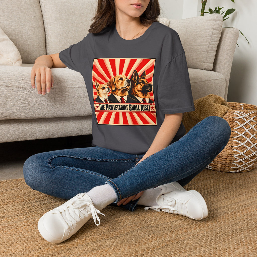 The Pawletariat Shall Rise! – United We Bark, Divided We Beg! - Supersoft Unisex T-shirt