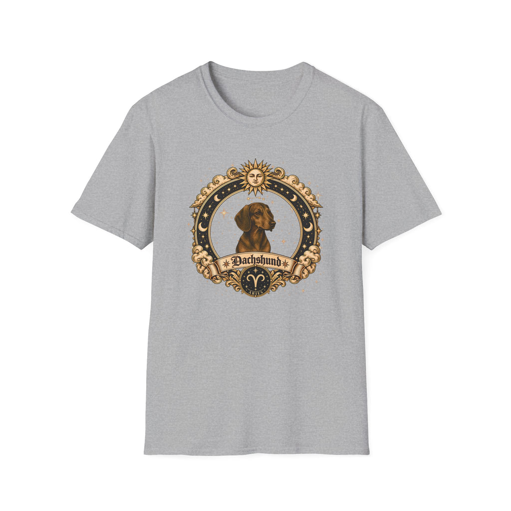 Zodiac Aries Dachshund - Dog Horoscope Star Sign - Supersoft Unisex T-shirt