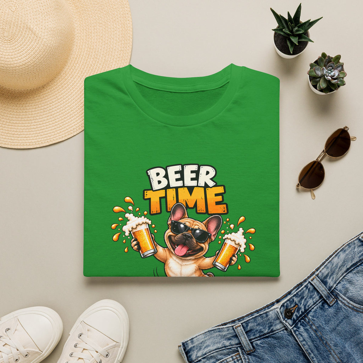 Beer Time, Madafakas! – French Bulldog - Supersoft Unisex T-shirt