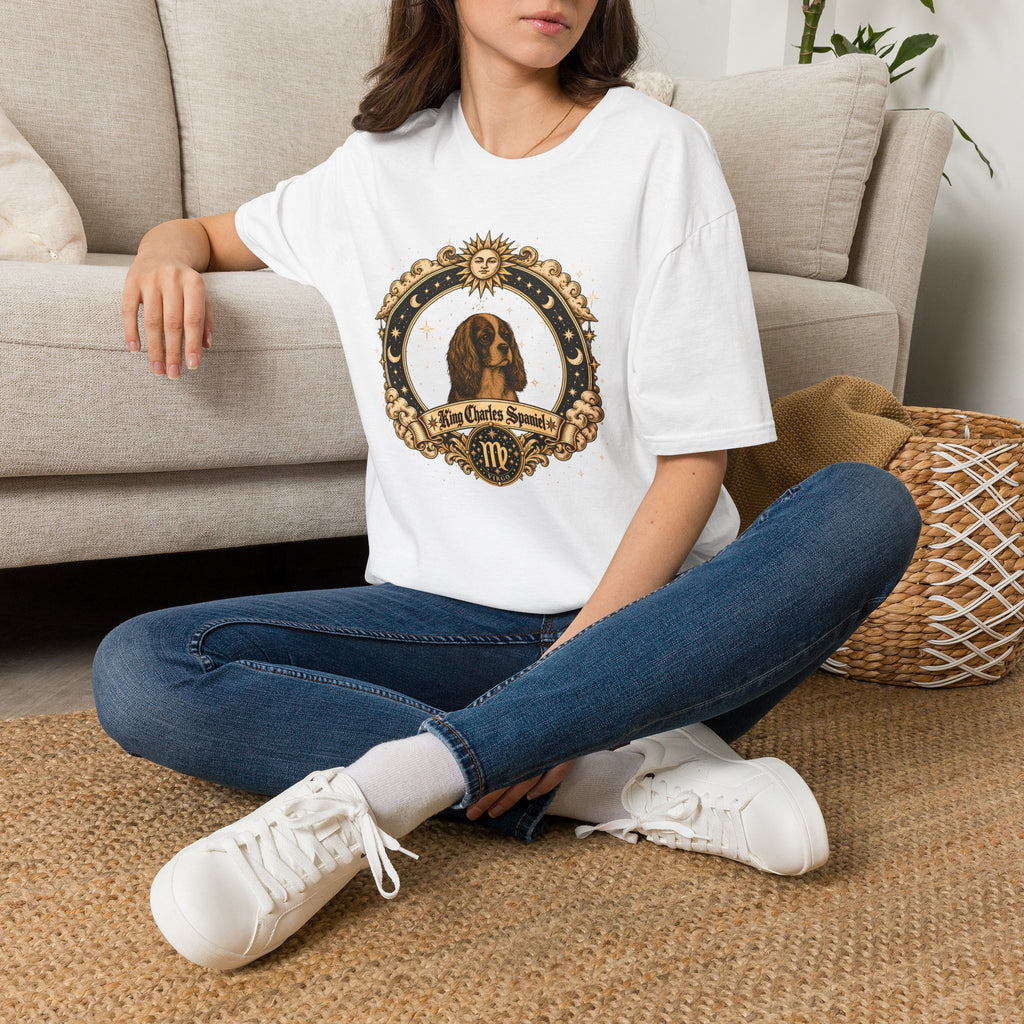Zodiac Virgo King Charles Spaniel - Dog Horoscope Star Sign - Supersoft Unisex Funny T-shirt