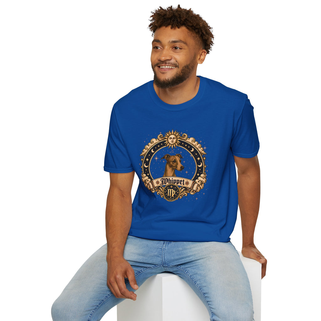 Zodiac Virgo Whippet - Dog Horoscope Star Sign - Supersoft Unisex Funny T-shirt