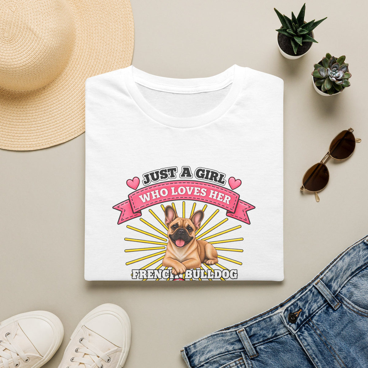 Just a Girl Who Loves Her French Bulldog –  Supersoft Unisex T-Shirt