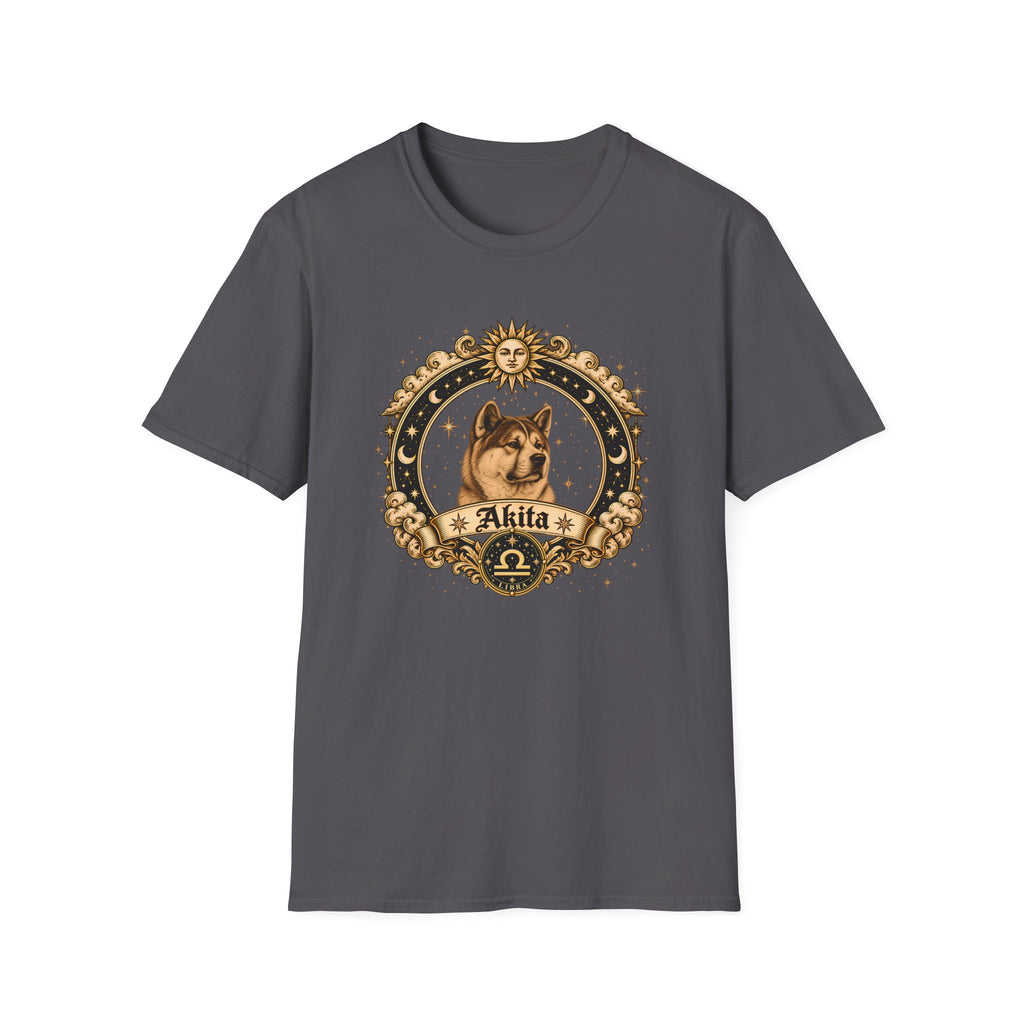 Zodiac Libra Akita - Dog Horoscope Star Sign - Supersoft Unisex T-shirt