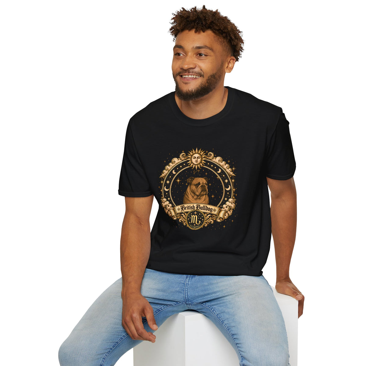 Zodiac Scorpio British Bulldog - Dog Horoscope Star Sign - Supersoft Unisex T-shirt