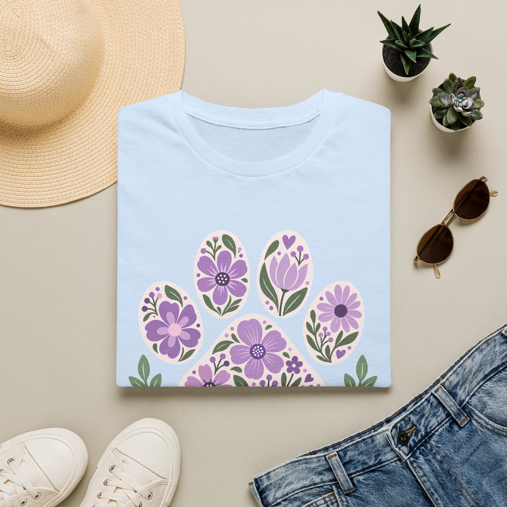 Dogs Make Life Better Floral Paw Print - Supersoft Unisex T-shirt