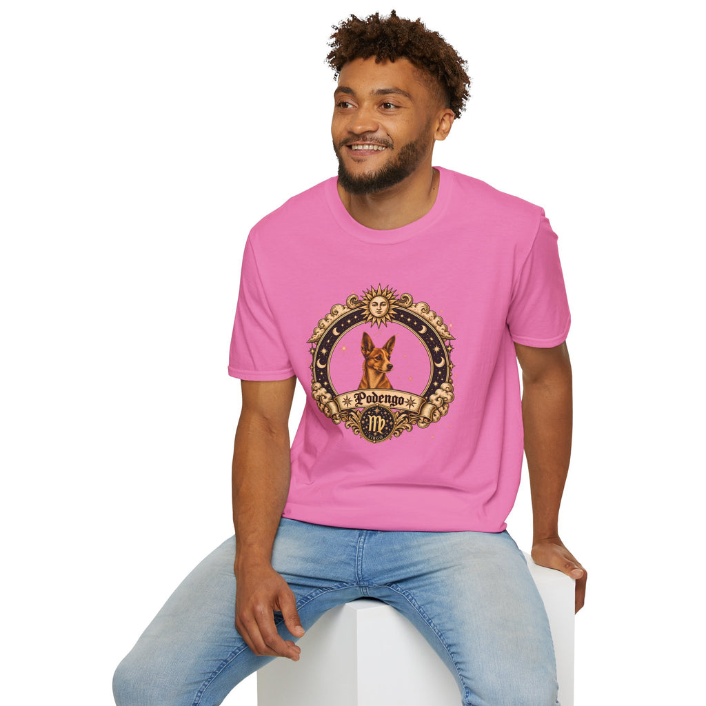 Zodiac Virgo Podengo - Dog Horoscope Star Sign - Supersoft Unisex Funny T-shirt
