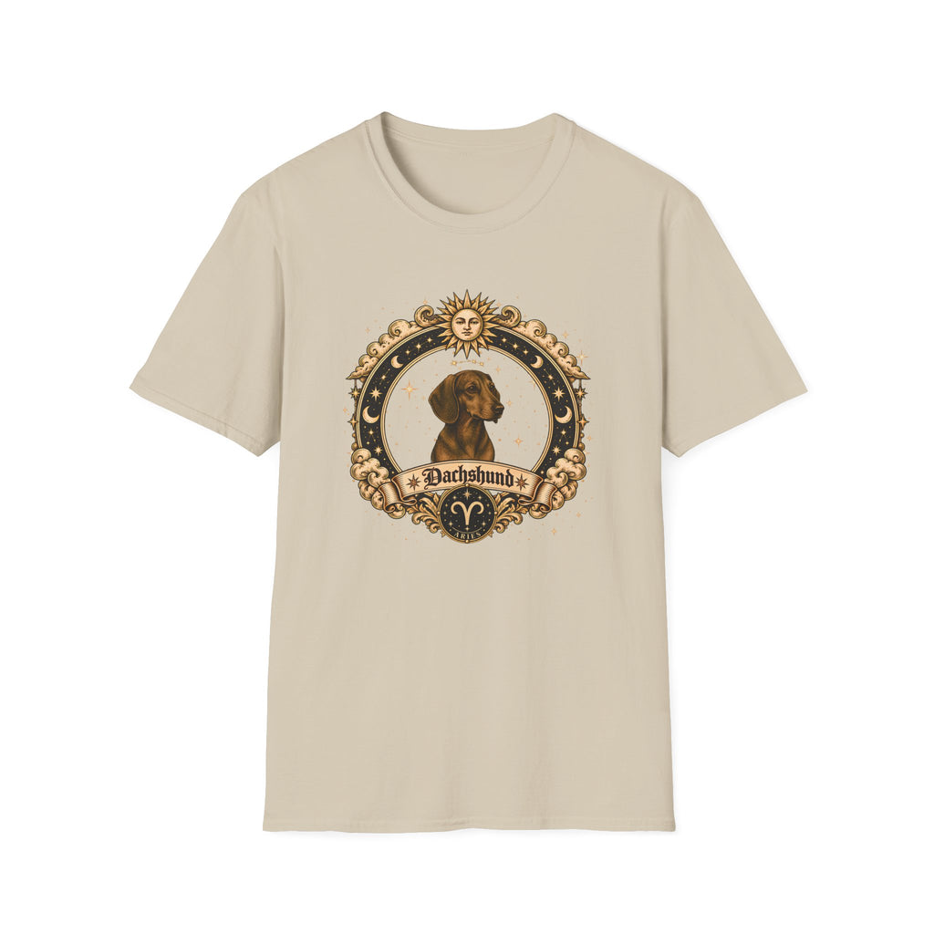 Zodiac Aries Dachshund - Dog Horoscope Star Sign - Supersoft Unisex T-shirt