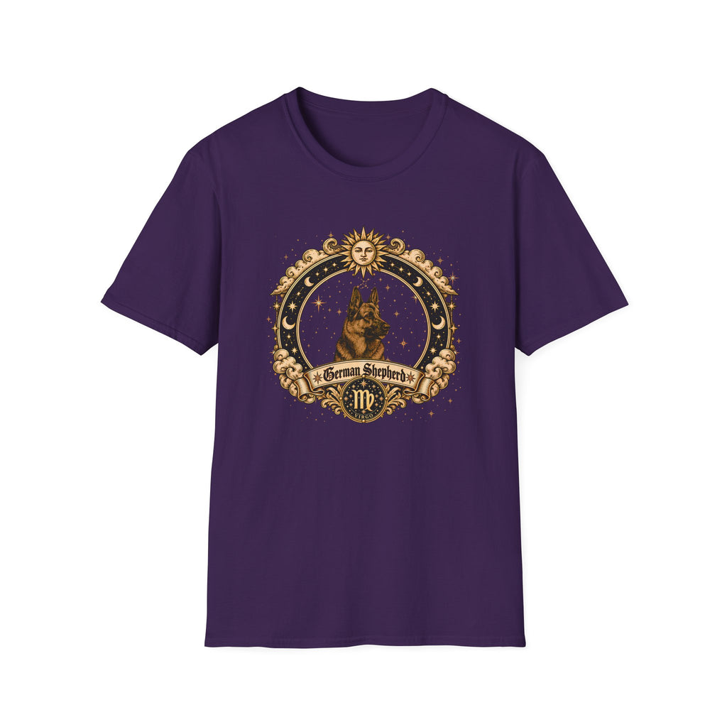 Zodiac Virgo German Shepherd - Dog Horoscope Star Sign - Supersoft Unisex Funny T-shirt