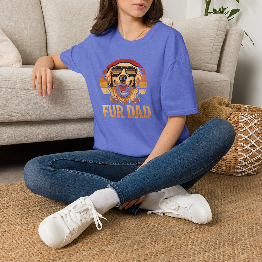 Retro Sunset Golden Retriever - Fur Dad –  Supersoft Unisex T-Shirt
