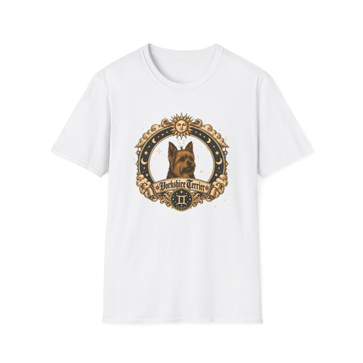 Zodiac Gemini Yorkshire Terrier - Dog Horoscope Star Sign - Supersoft Unisex Funny T-shirt
