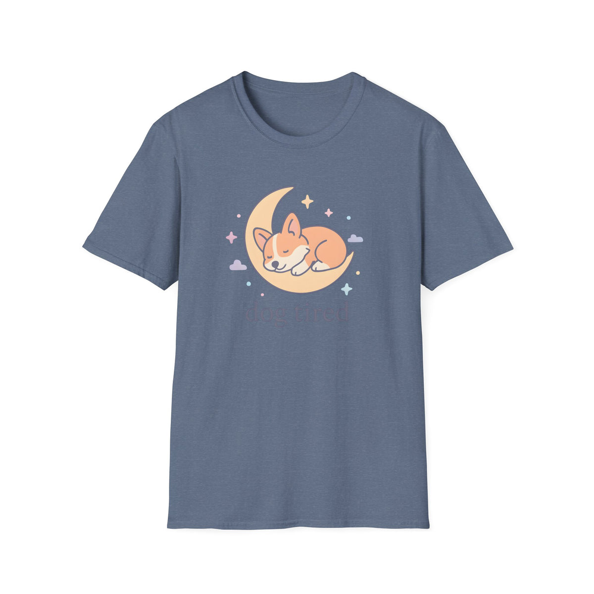 Sleeping Dog on Moon Cute Kawaii –  Supersoft Unisex T-Shirt
