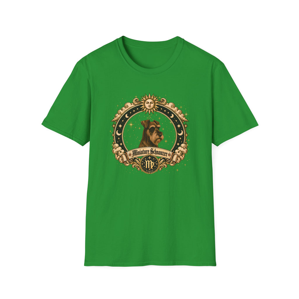 Zodiac Virgo Miniature Schnauzer - Dog Horoscope Star Sign - Supersoft Unisex Funny T-shirt