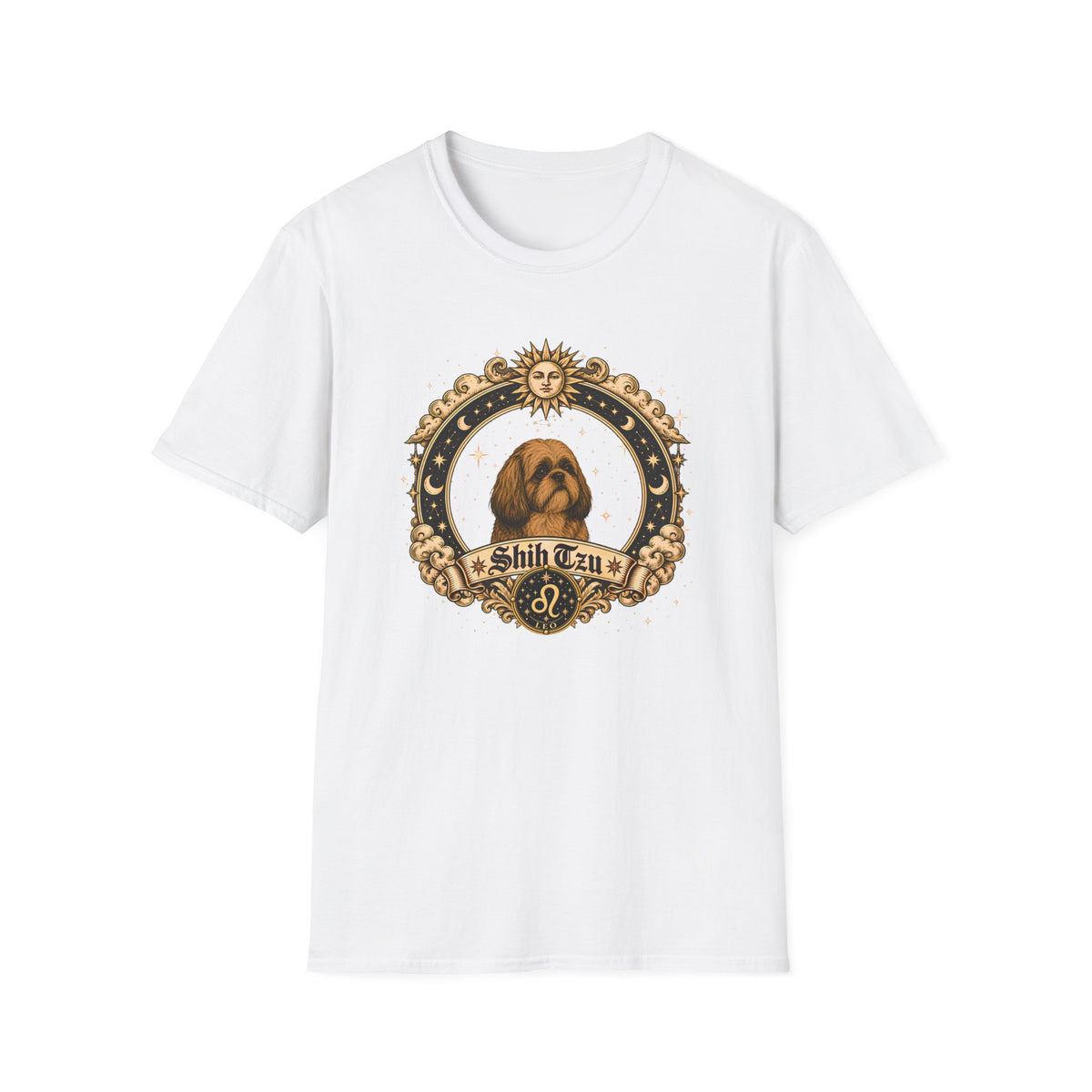 Zodiac Leo Shih Tzu - Dog Horoscope Star Sign - Supersoft Unisex Funny T-shirt