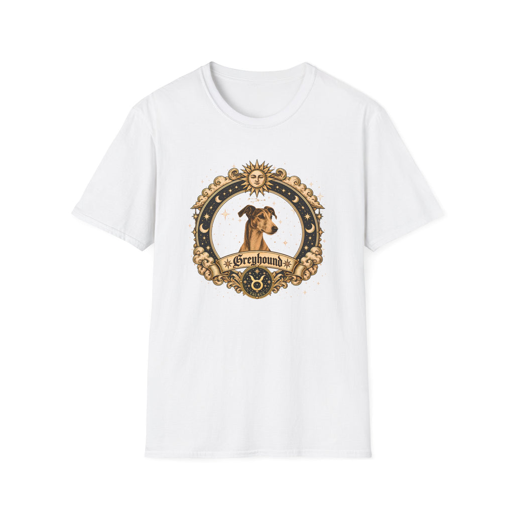 Zodiac Taurus Greyhound - Dog Horoscope Star Sign - Supersoft Unisex Funny T-shirt