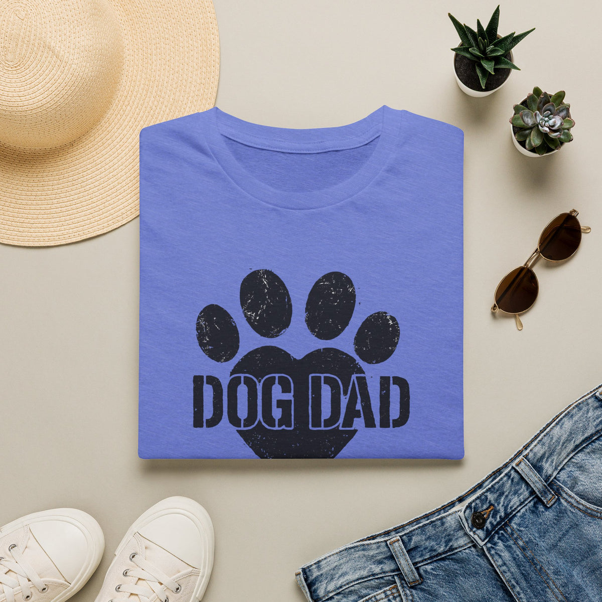 Dog Dad Paw Print –  Supersoft Unisex T-Shirt