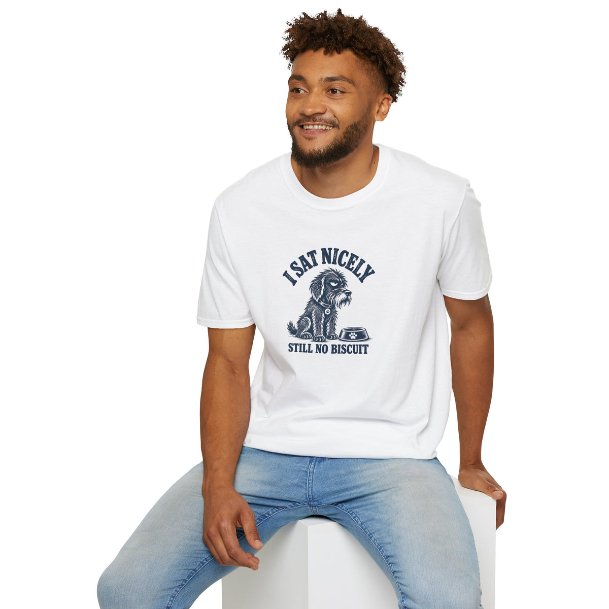 Grumpy Dog - I Sat Nicely Still No Biscuit –  Supersoft Unisex T-Shirt