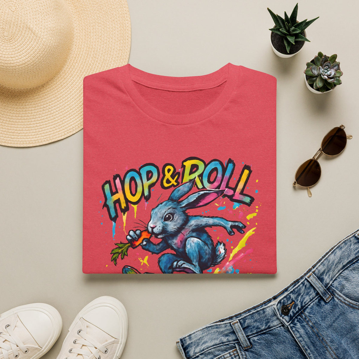 Hop and Roll Rabbit –  Supersoft Unisex T-Shirt