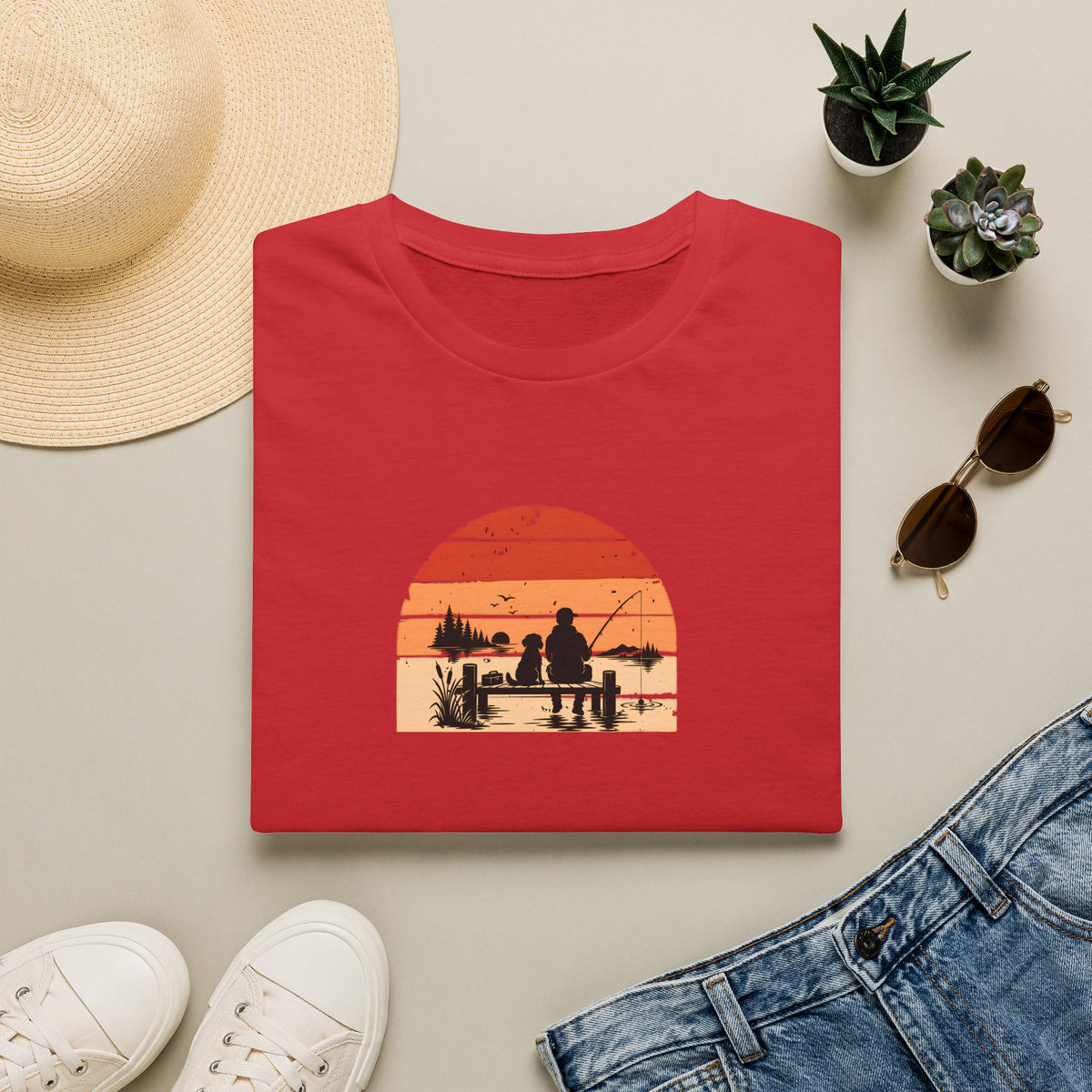 Gone Fishing…Brought the Dog –  Supersoft Unisex T-Shirt