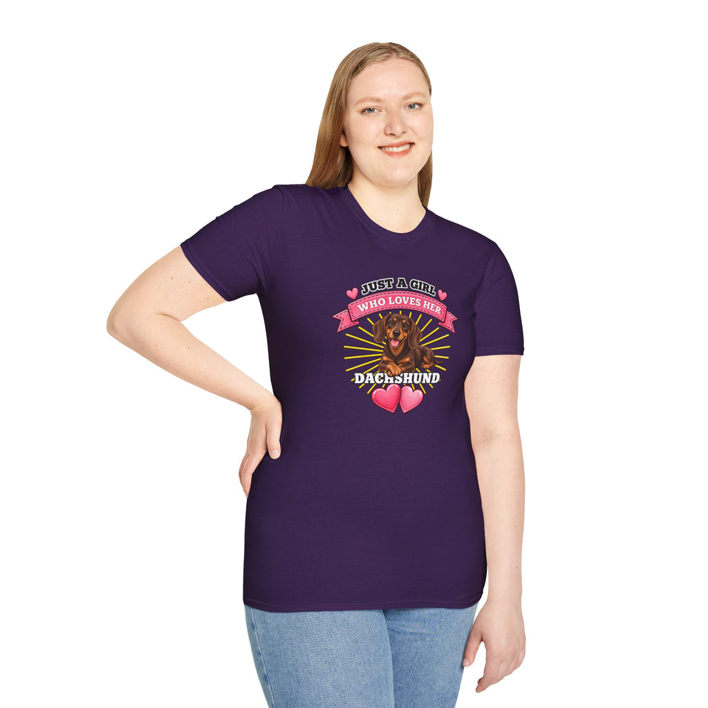Just a Girl Who Loves Her Dachshund –  Supersoft Unisex T-Shirt