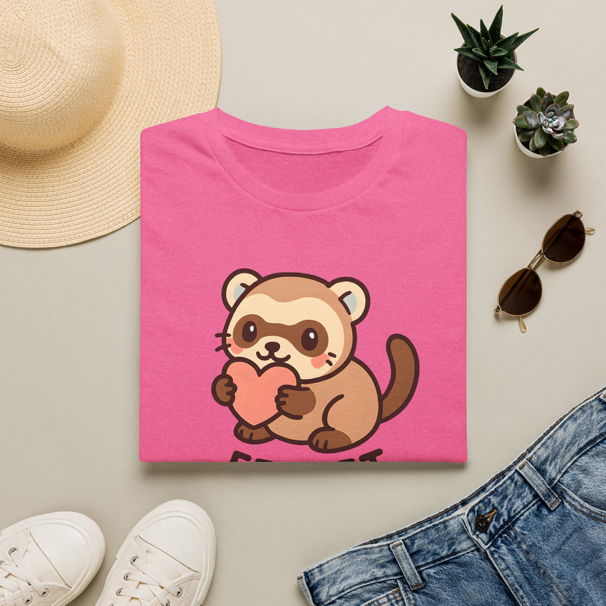 Ferret Lover Cute Kawaii –  Supersoft Unisex T-Shirt