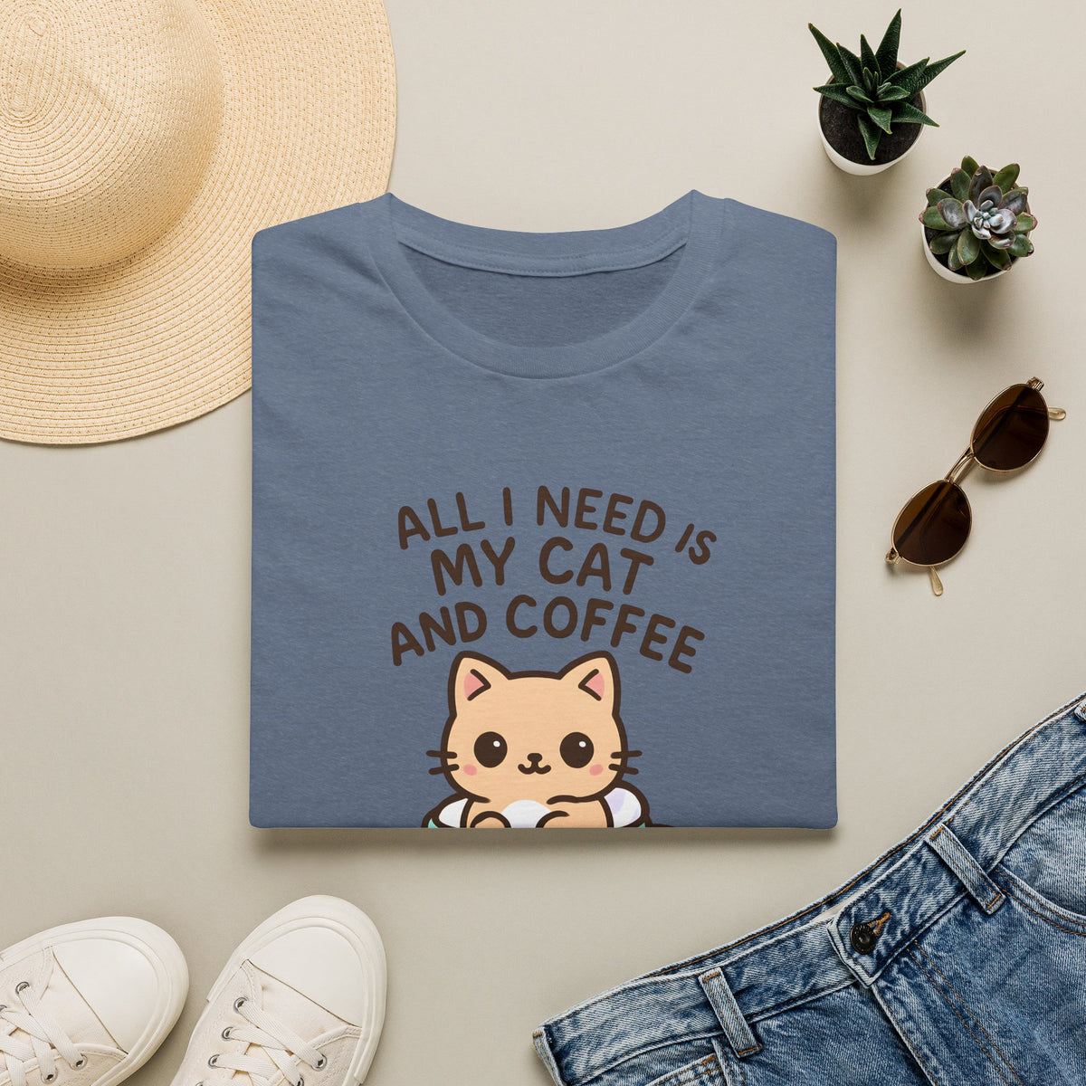 All I Need is My Cat and Coffee –  Supersoft Unisex T-Shirt