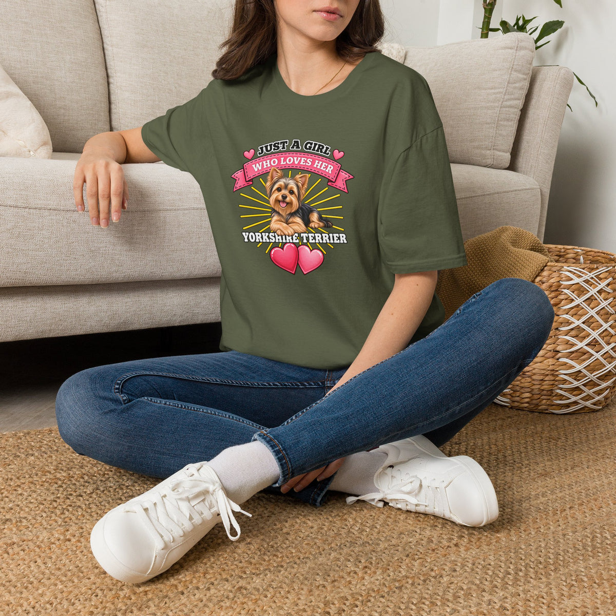 Just A Girl Who Loves Her Yorkshire Terrier –  Supersoft Unisex T-Shirt