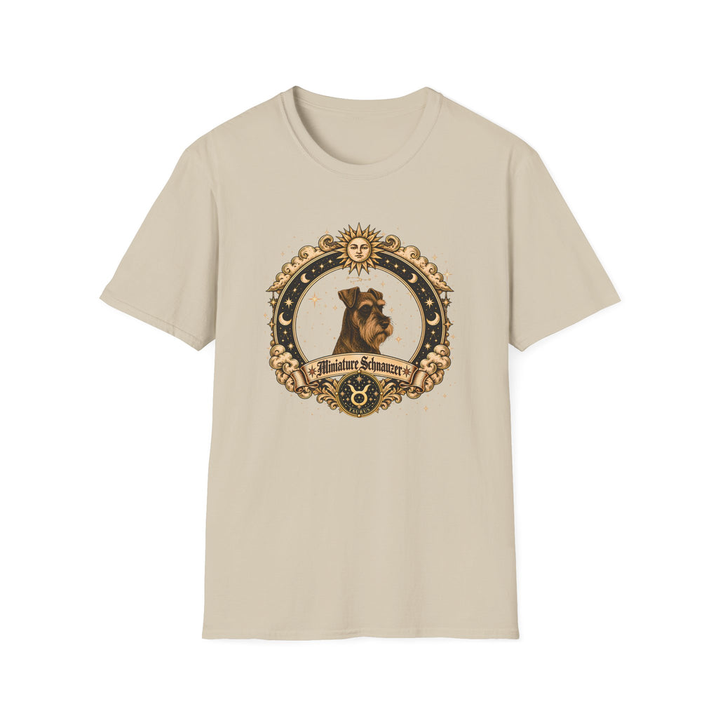 Zodiac Taurus Miniature Schnauzer - Dog Horoscope Star Sign - Supersoft Unisex Funny T-shirt