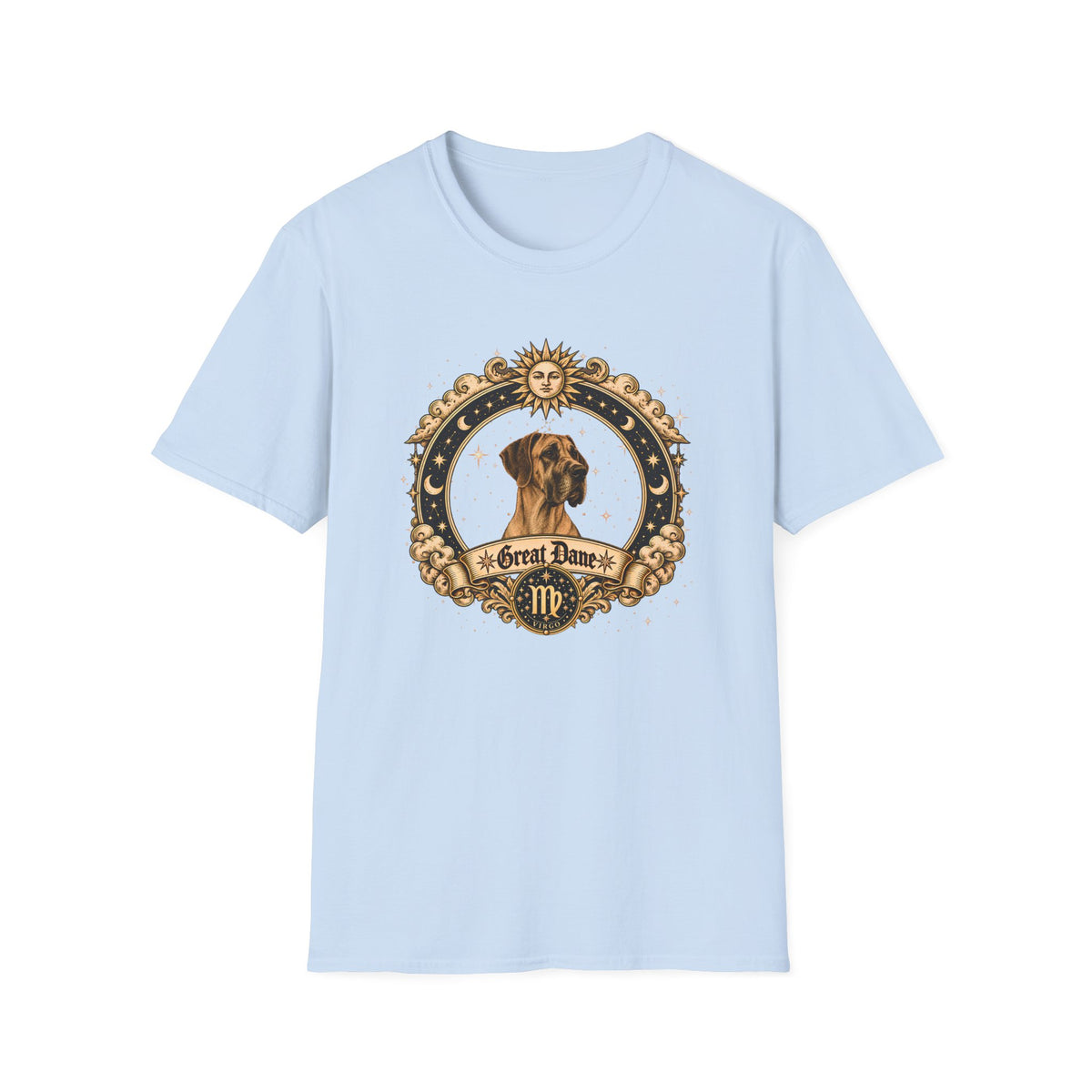 Zodiac Virgo Great Dane - Dog Horoscope Star Sign - Supersoft Unisex Funny T-shirt