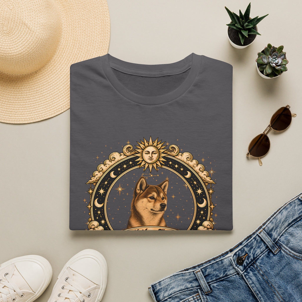 Zodiac Taurus Shiba Inu - Dog Horoscope Star Sign - Supersoft Unisex Funny T-shirt