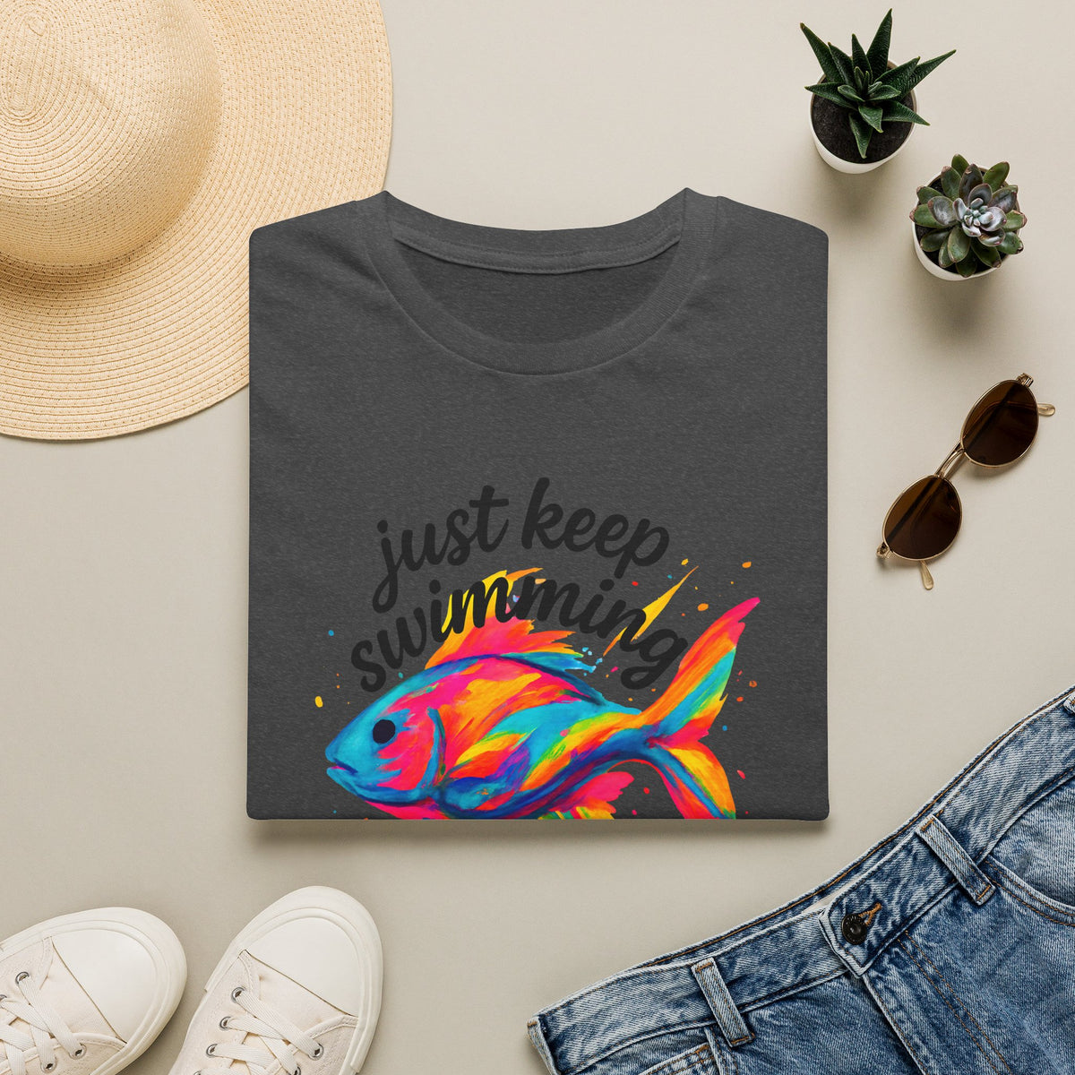 Just Keep Swimming - Goldfish –  Supersoft Unisex T-Shirt