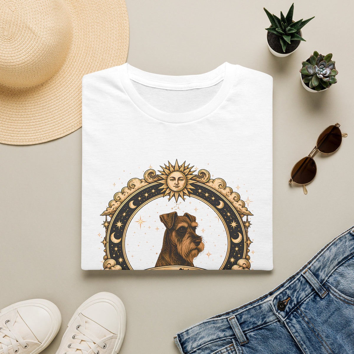 Zodiac Virgo Miniature Schnauzer - Dog Horoscope Star Sign - Supersoft Unisex Funny T-shirt