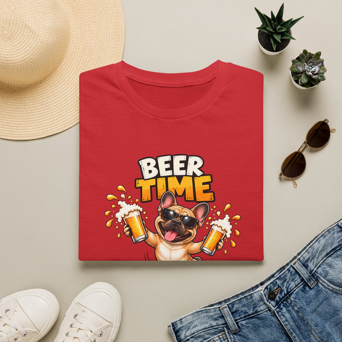 Beer Time, Madafakas! – French Bulldog - Supersoft Unisex T-shirt