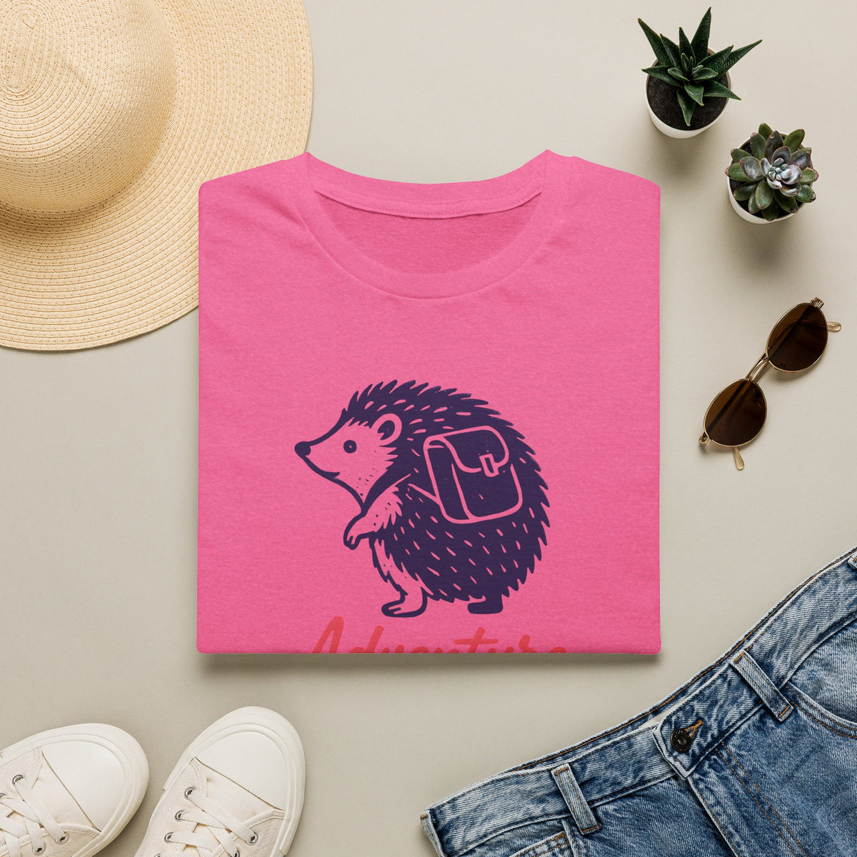 Adventure Awaits Hedgehog –  Supersoft Unisex T-Shirt