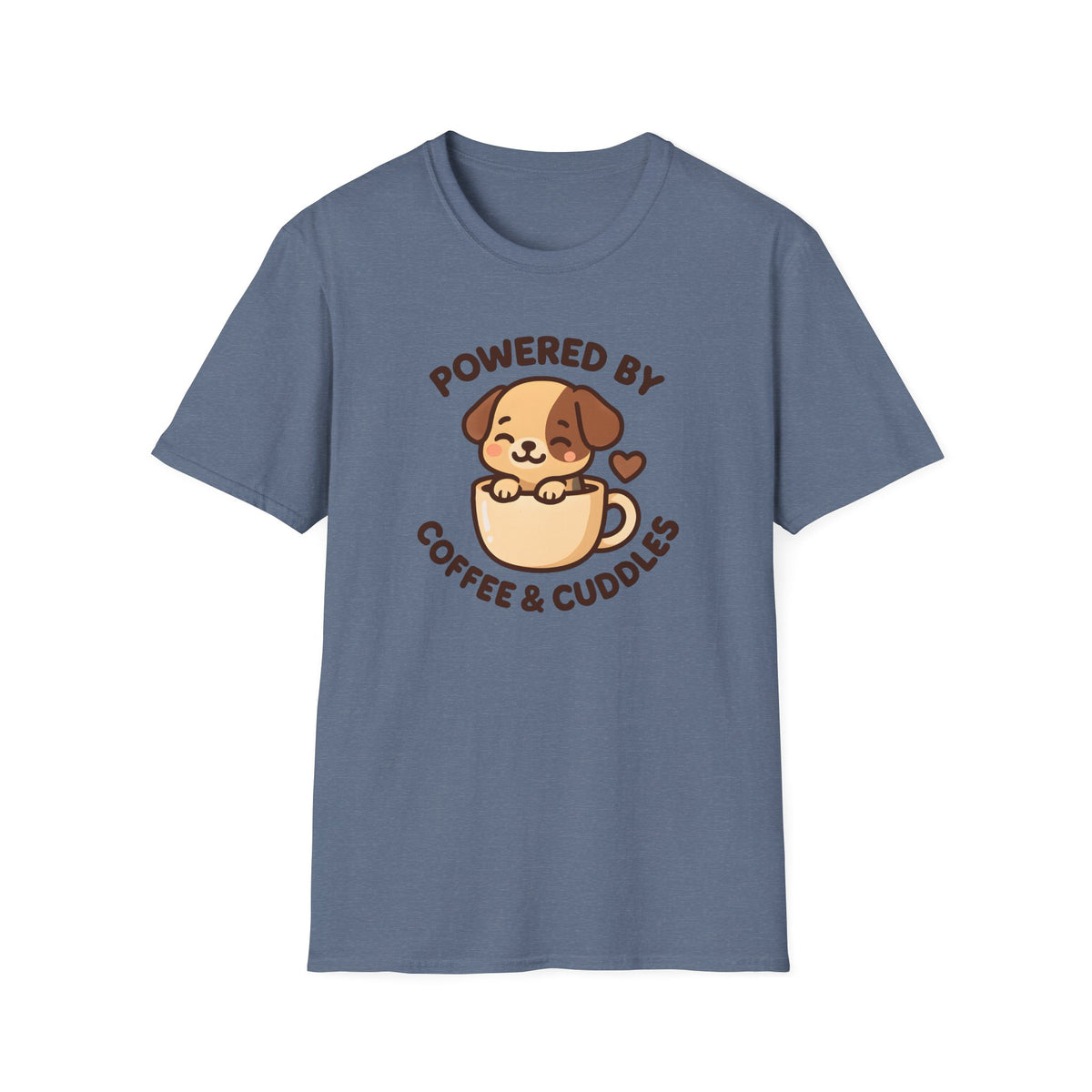 Powered by Coffee and Cuddles Puppy –  Supersoft Unisex T-Shirt