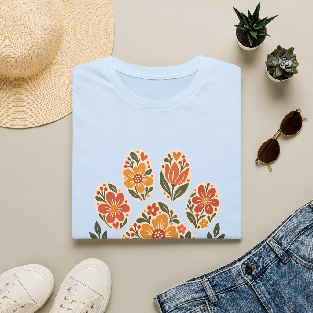 Home is Where the Dog Is Floral Paw Print - Supersoft Unisex T-shirt