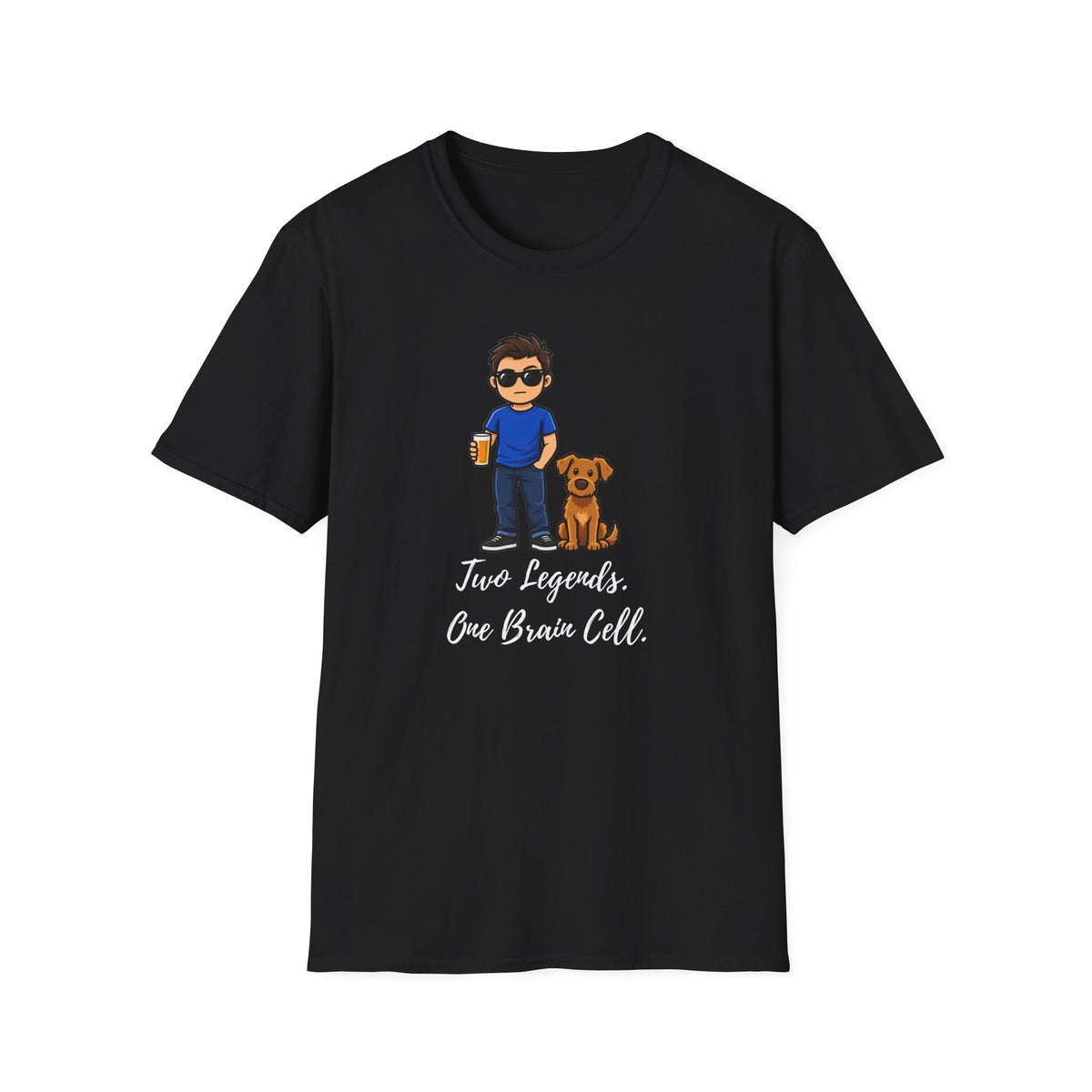 Beer, Dogs and Dudes - Two Legends, One Brain Cell - Supersoft Unisex T-shirt