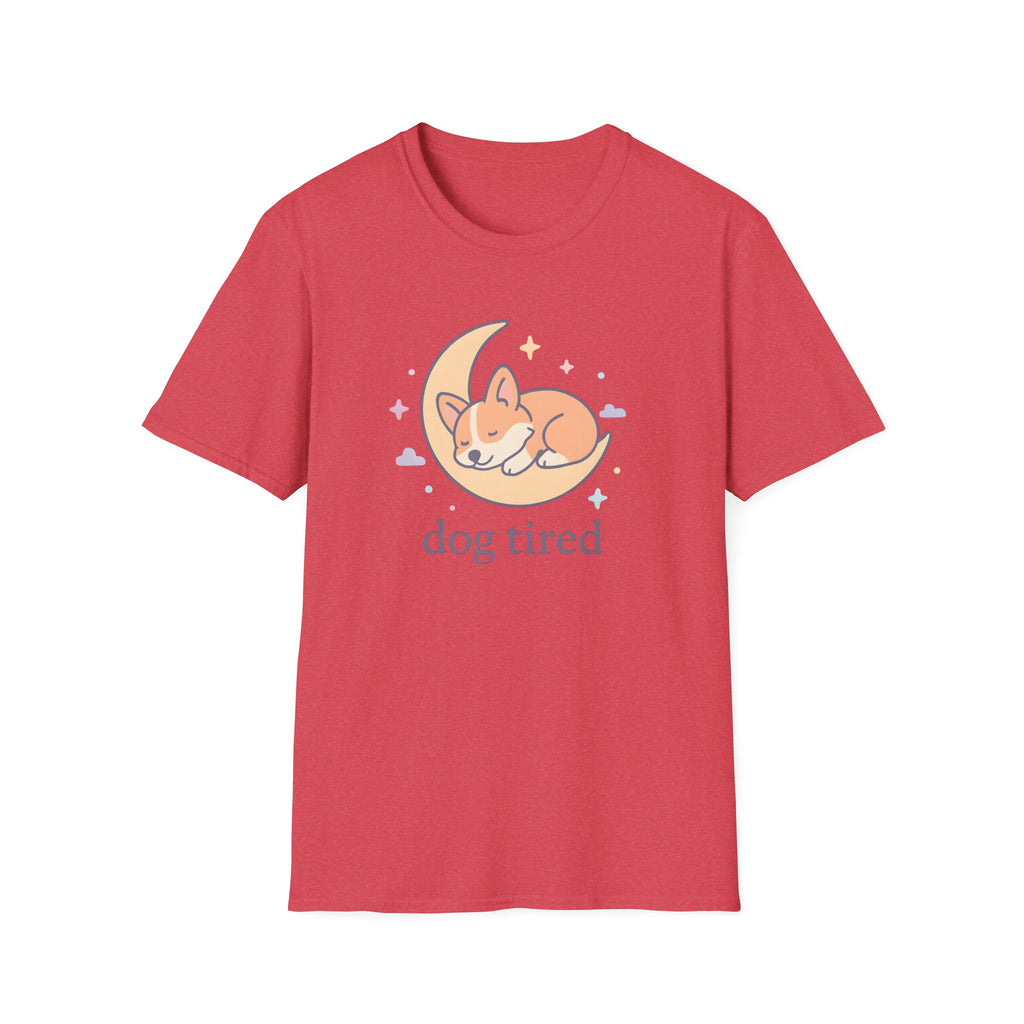 Sleeping Dog on Moon Cute Kawaii –  Supersoft Unisex T-Shirt