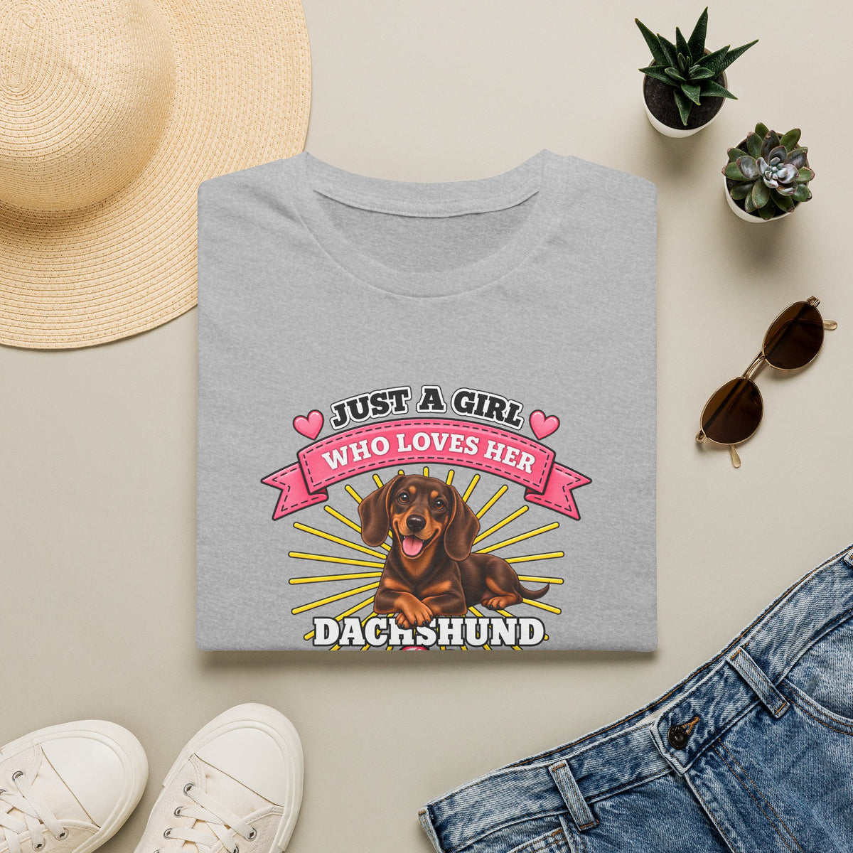 Just a Girl Who Loves Her Dachshund –  Supersoft Unisex T-Shirt