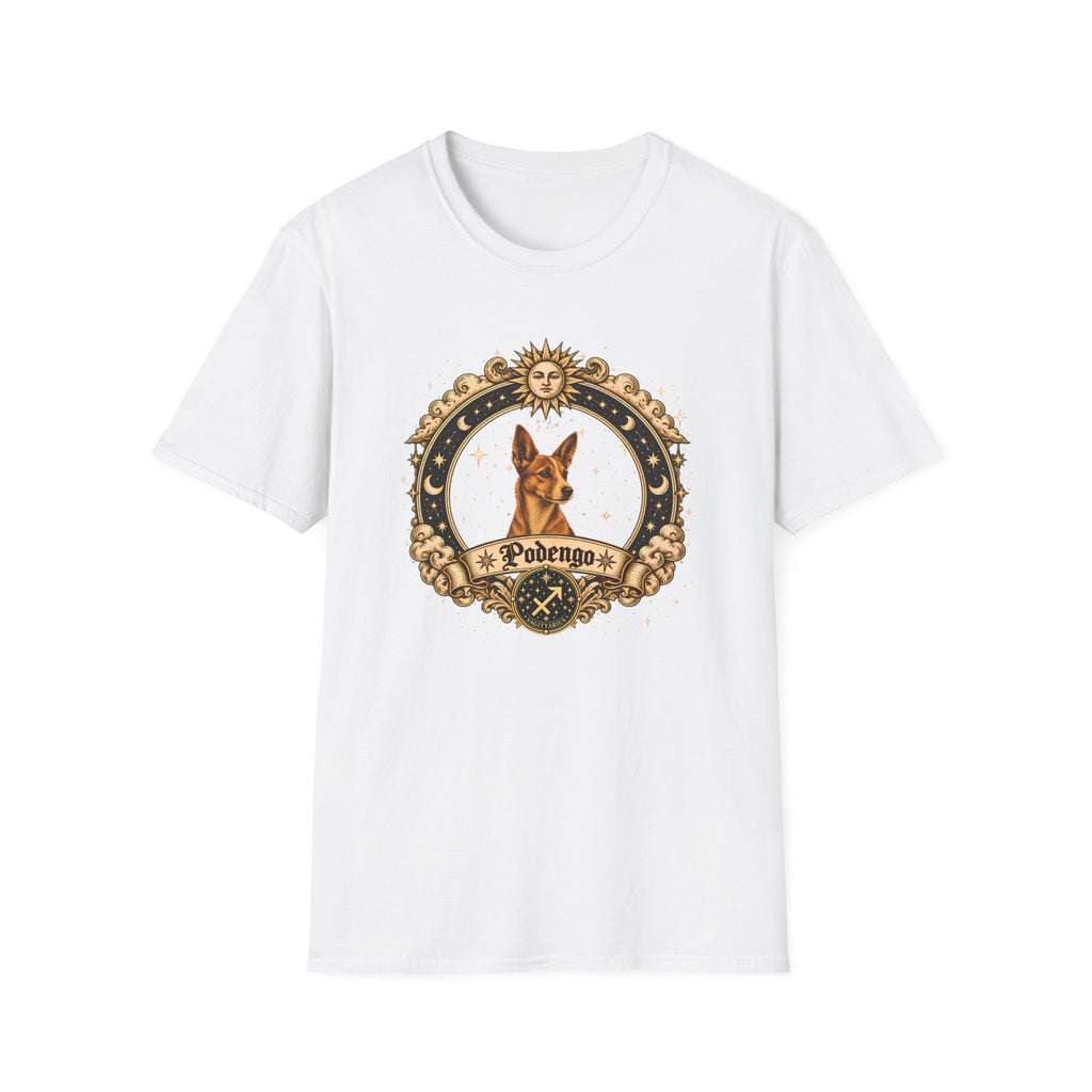Zodiac Sagittarius Podengo - Dog Horoscope Star Sign - Supersoft Unisex Funny T-shirt