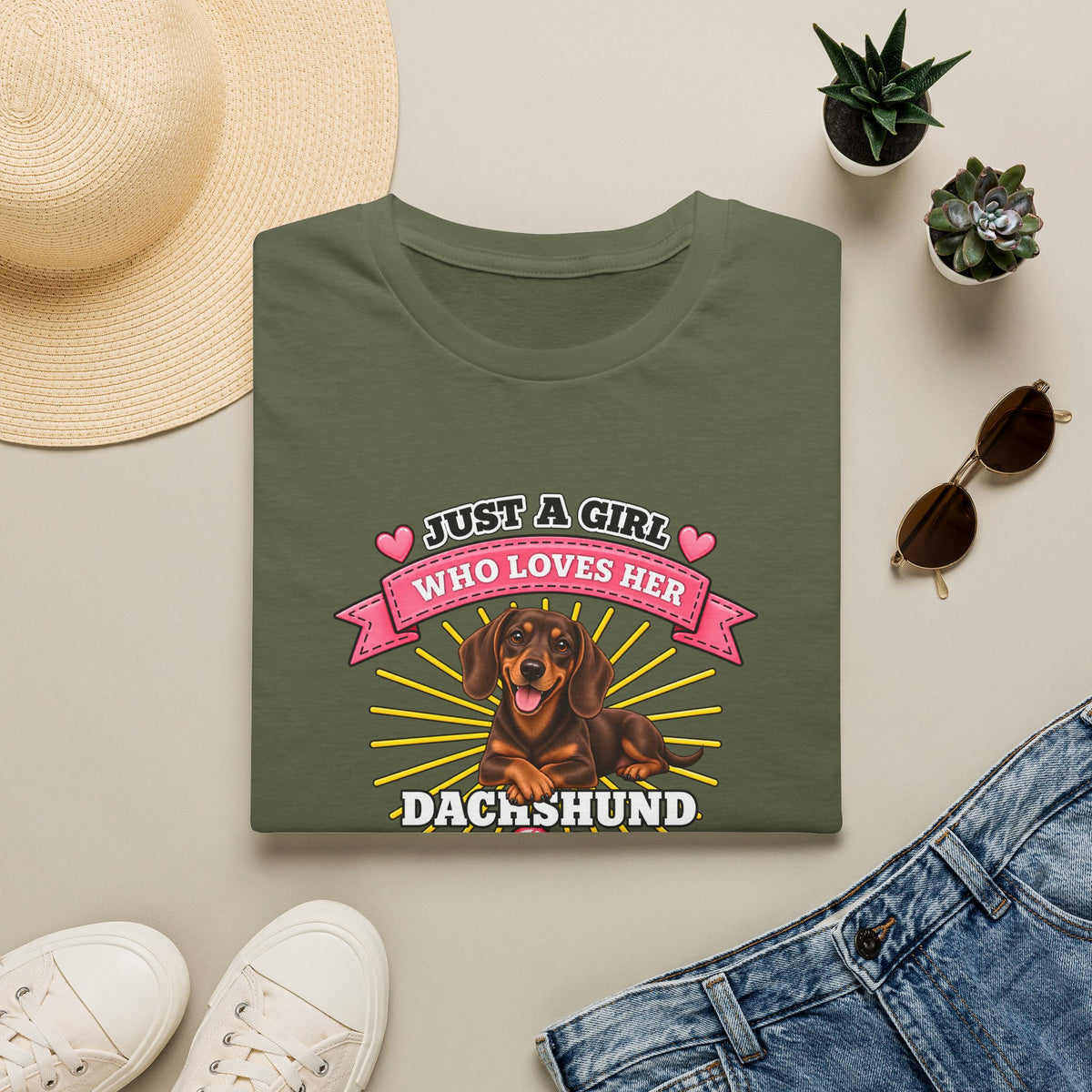 Just a Girl Who Loves Her Dachshund –  Supersoft Unisex T-Shirt