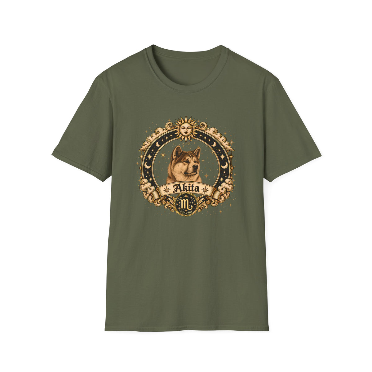 Zodiac Scorpio Akita - Dog Horoscope Star Sign - Supersoft Unisex T-shirt