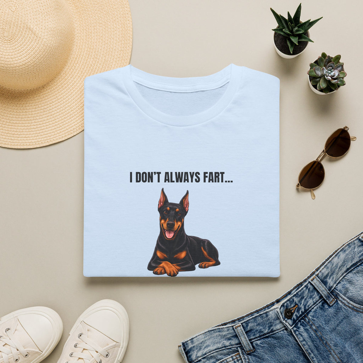 I Don’t Always Fart...But When I Do, I Look At You Accusingly - Doberman Supersoft Unisex T-Shirt