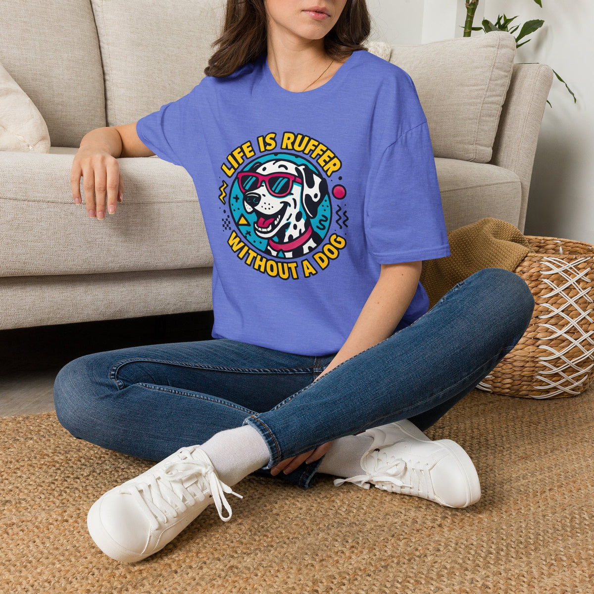 Life Is Ruffer Without a Dog Dalmatian –  Supersoft Unisex T-Shirt