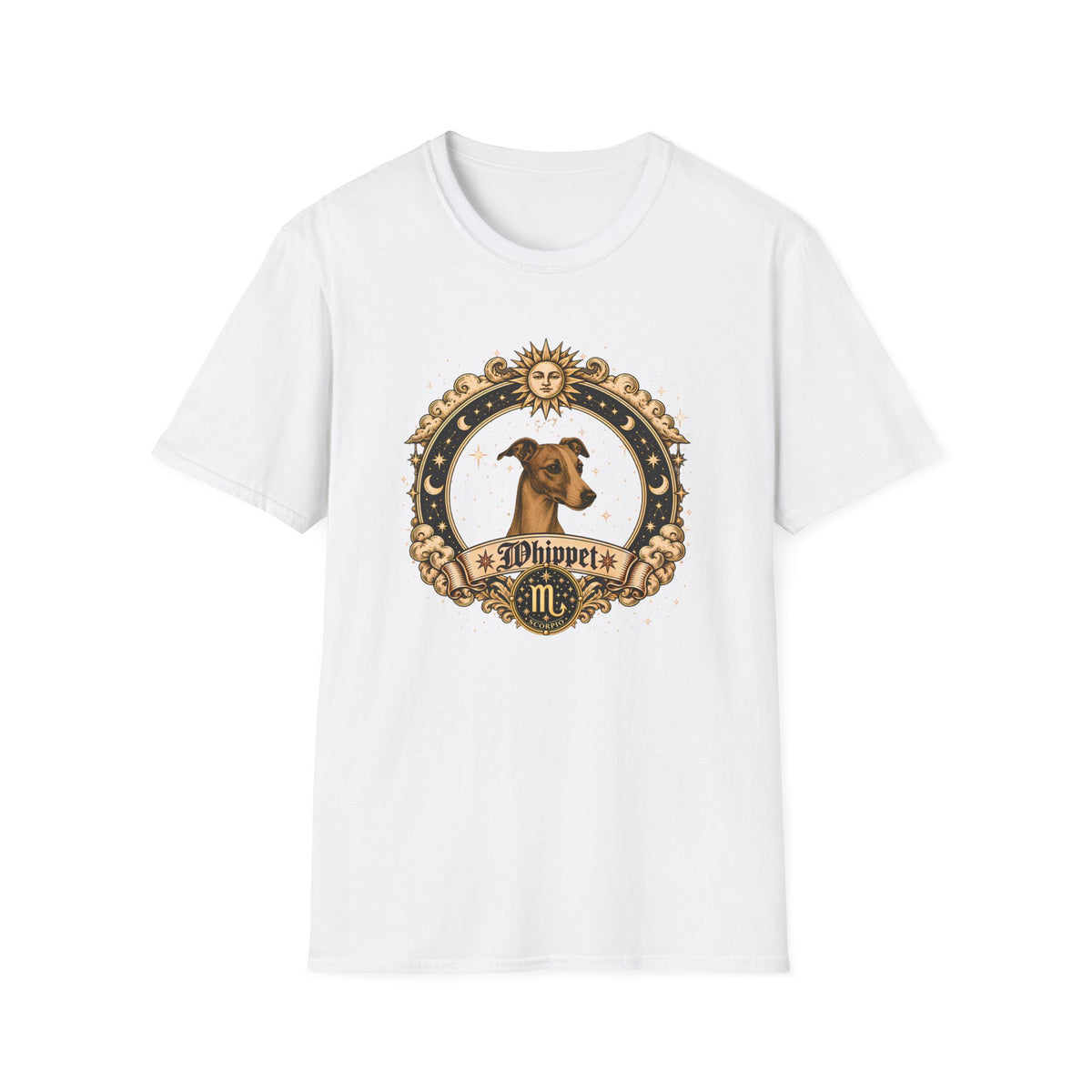 Zodiac Scorpio Whippet - Dog Horoscope Star Sign - Supersoft Unisex Funny T-shirt