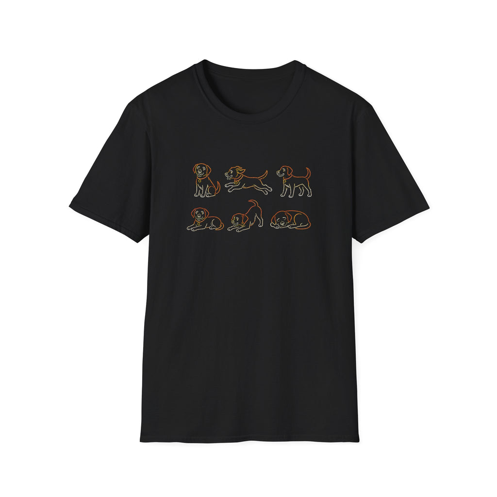 Bedazzling Beasts - Faux Jewel Orange Dog Pack - Unisex T-Shirt