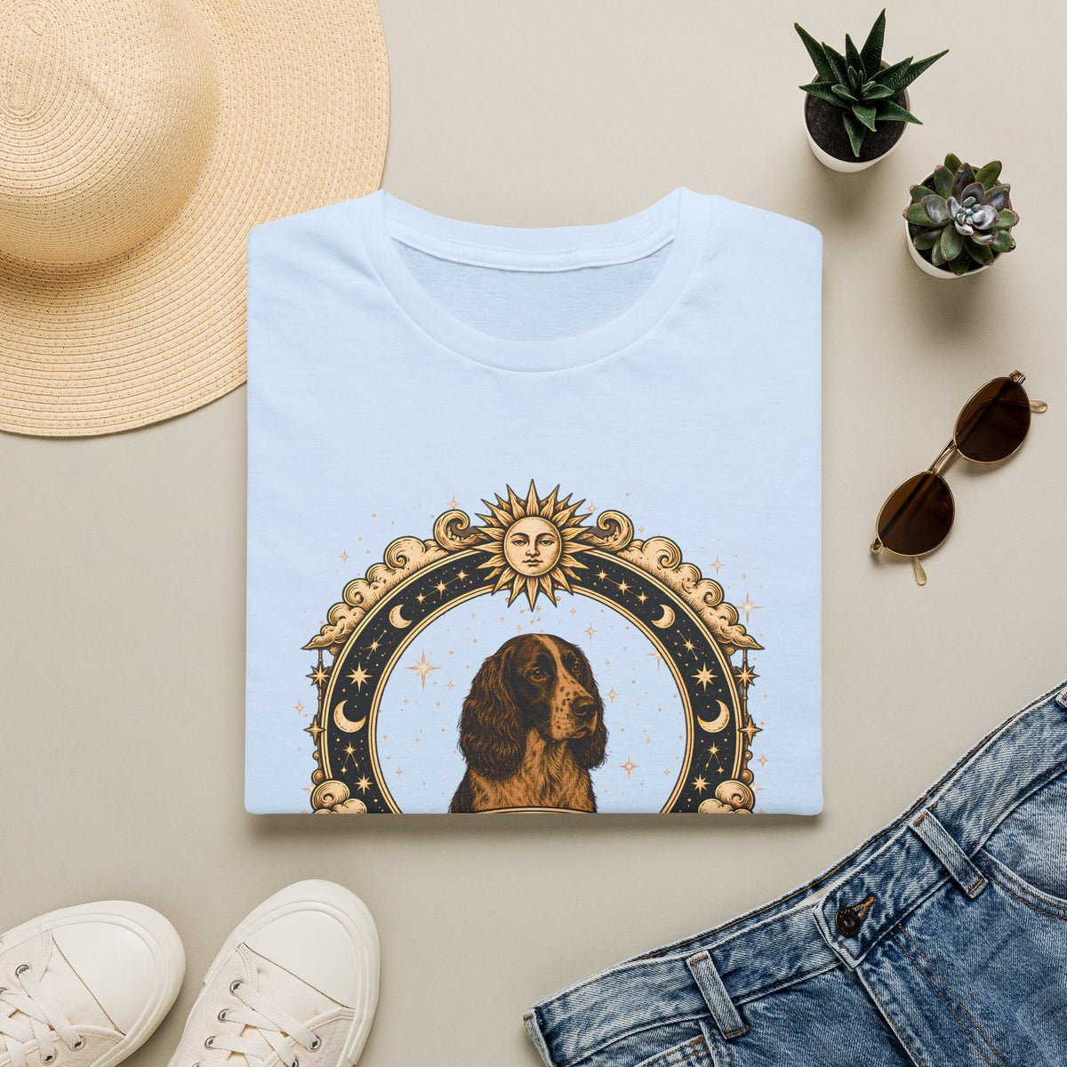 Zodiac Libra English Springer Spaniel - Dog Horoscope Star Sign - Supersoft Unisex Funny T-shirt