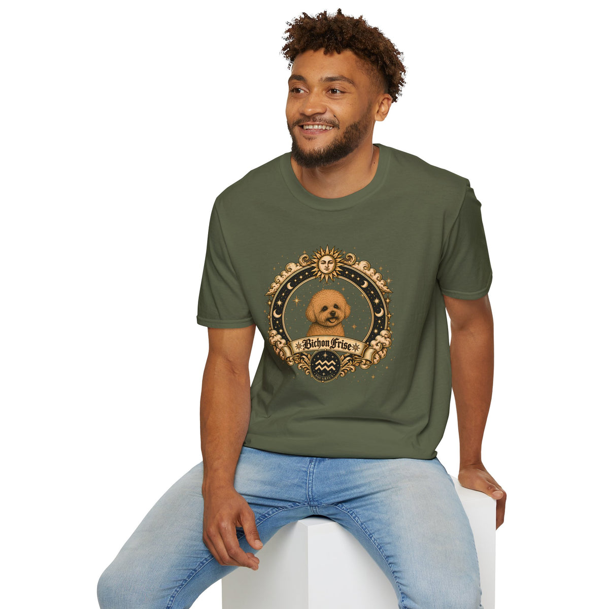 Zodiac Aquarius Bichon Frise - Dog Horoscope Star Sign - Supersoft Unisex T-shirt